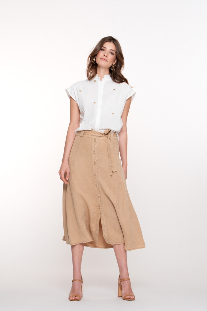 BLOUSE MET BRODERIE HARTJES 53341 81 000010 OFF-WHITE/GOLD